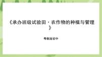 初中劳技粤教版初中全一册第一课 承办班级试验田·农作物的种植与管理公开课课件ppt