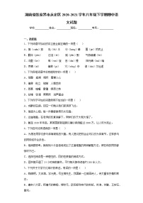湖南省张家界市永定区2020-2021学年八年级下学期期中语文试题（word版 含答案）