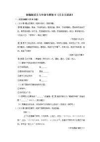 部编版语文八年级下册专题复习《文言文阅读》（含答案）