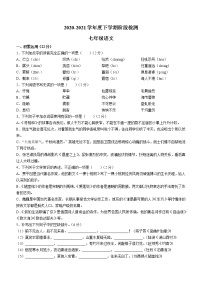 山东省临沂市费县2020-2021学年七年级下学期期末语文试题（word版 含答案）