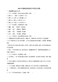 湖南省娄底市2017年中考语文试题（word版,含答案）