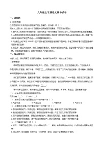 2021年江苏省扬州市仪征市九年级上学期语文期中试卷附答案