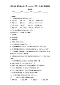 黑龙江省哈尔滨市松北区2020-2021学年七年级上学期末语文试题(word版含答案)