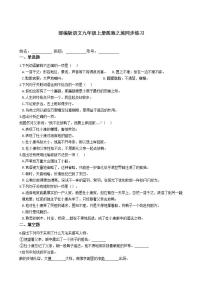 初中语文人教部编版九年级上册17* 孤独之旅同步测试题