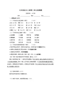 初中语文人教部编版七年级上册第三单元单元综合与测试达标测试