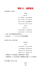 专题11：诗歌鉴赏-2021-2022学年八年级语文上册期中专项复习（部编版）