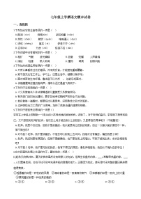 2021年广西防城港市七年级上学期语文期末试卷及答案