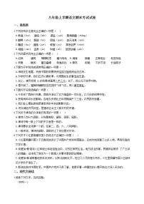 2021年广西桂林市八年级上学期语文期末考试试卷含答案