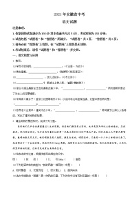 2021年安徽省中考语文试题（原卷+解析）