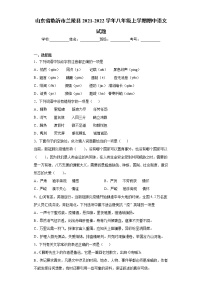 山东省临沂市兰陵县2021-2022学年八年级上学期期中语文试题（word版 含答案）