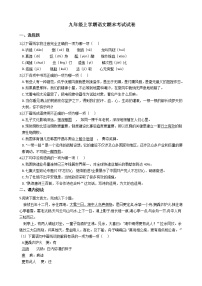 2021年四川省成都市邛崃市九年级上学期语文期末考试试卷