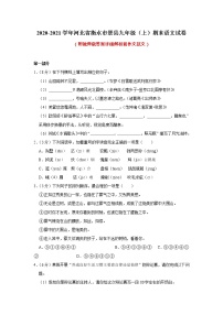 河北省衡水市景县2020-2021学年九年级上学期期末语文试卷（含答案）