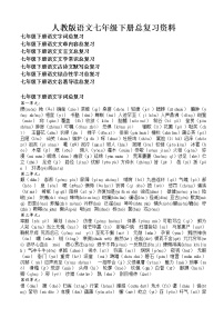 2020-2021学年部编版语文七年级下册总复习资料