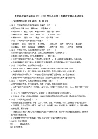 黑龙江省齐齐哈尔市2021-2022学年八年级上学期语文期中考试试卷（word版 含答案）
