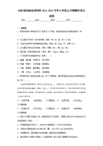 山东省济南市济阳区2021-2022学年七年级上学期期中语文试题(word版含答案)