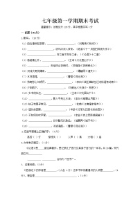 部编版语文七年级上册  期末测试卷4（含答案）