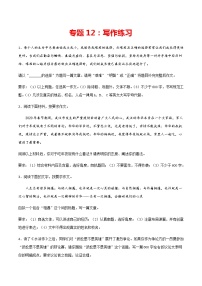 专题12：写作练习-2021-2022学年九年级语文上学期期末专项复习（部编版）