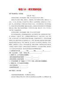 专题10：课文理解与概括-2021-2022学年八年级语文上学期期末专项复习（部编版、含解析）