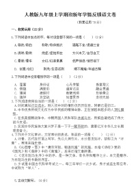 山东省临沂市平邑县赛博中学2021-2022学年九年级上学期学情反馈语文卷（Word版含答案）