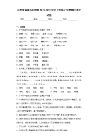 山东省滨州市阳信县2021-2022学年七年级上学期期中语文试题（word版 含答案）