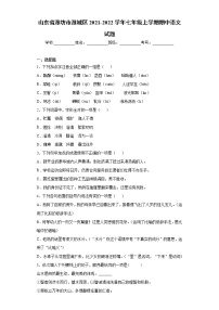 山东省潍坊市潍城区2021-2022学年七年级上学期期中语文试题（word版 含答案）