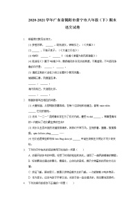 广东省揭阳市普宁市2020-2021学年八年级下学期期末考试语文试题（word版 含答案）