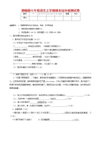 人教部编版七年级语文上册第一学期期末联考综合检测试题测试卷 (56)