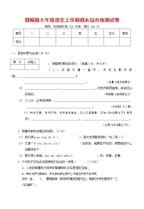 人教部编版七年级语文上册第一学期期末联考综合检测试题测试卷 (280)