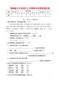 人教部编版七年级语文上册第一学期期末联考质量综合检测试题测试卷 (145)