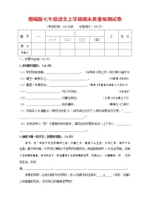 人教部编版七年级语文上册 第一学期期末复习质量综合检测试题测试卷 (68)