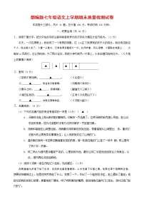 人教部编版七年级语文上册 第一学期期末复习质量综合检测试题测试卷 (128)