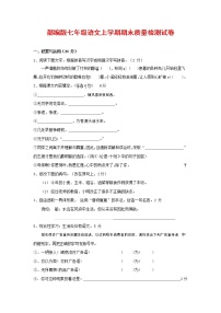人教部编版七年级语文上册 第一学期期末复习质量综合检测试题测试卷 (276)