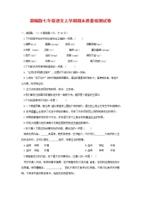 人教部编版七年级语文上册 第一学期期末复习质量综合检测试题测试卷 (256)