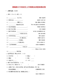 人教部编版七年级语文上册 第一学期期末复习质量综合检测试题测试卷 (233)