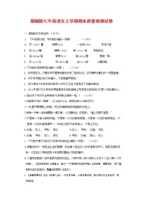 人教部编版七年级语文上册 第一学期期末复习质量综合检测试题测试卷 (262)