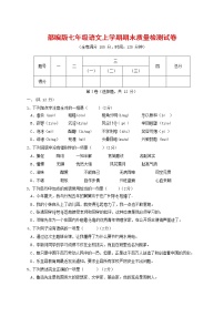 人教部编版七年级语文上册第一学期期末复习质量综合检测试题测试卷 (156)