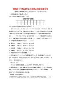 人教部编版七年级语文上册第一学期期末复习质量综合检测试题测试卷 (225)