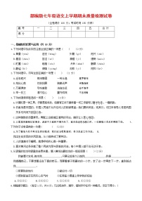 人教部编版七年级语文上册第一学期期末复习质量综合检测试题测试卷 (253)