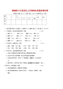 人教部编版七年级语文上册第一学期期末复习质量综合检测试题测试卷 (234)