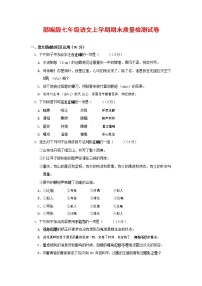 人教部编版七年级语文上册第一学期期末复习质量综合检测试题测试卷 (291)