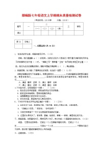 人教部编版七年级语文上册第一学期期末复习质量综合检测试题测试卷 (314)