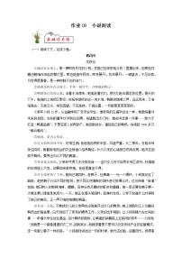 作业08 小说阅读-2022年【寒假作业】八年级语文（部编版）