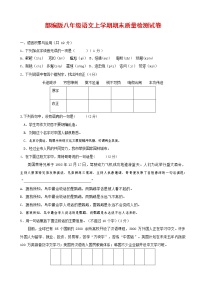 人教部编版八年级语文上册 第一学期期末考试复习质量综合检测试题测试卷 (11)