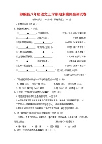 人教部编版八年级语文上册 第一学期期末考试复习质量综合模拟检测试题测试卷 (64)