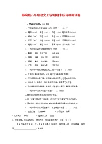 人教部编版语文八年级上册 第一学期期末考试复习质量综合检测试题测试卷 (81)