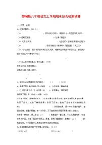 人教部编版语文八年级上册 第一学期期末考试复习质量综合检测试题测试卷 (124)