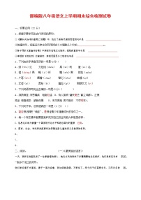 人教部编版语文八年级上册 第一学期期末考试复习质量综合检测试题测试卷 (110)