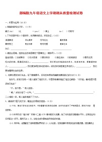 人教部编版九年级语文上册 第一学期期末考试复习质量综合检测试题测试卷及答案 (214)