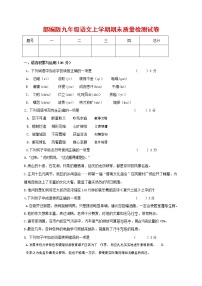 人教部编版九年级语文上册 第一学期期末考试复习质量综合检测试题测试卷及答案 (265)