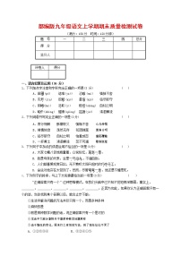 人教部编版九年级语文上册 第一学期期末考试复习质量综合检测试题测试卷及答案 (271)